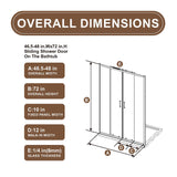 Framed Shower Sliding Door 48"x72"
