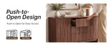 59.1" Buffet Sideboard with 2 Doors and 3 Drawers, Walnut Finish