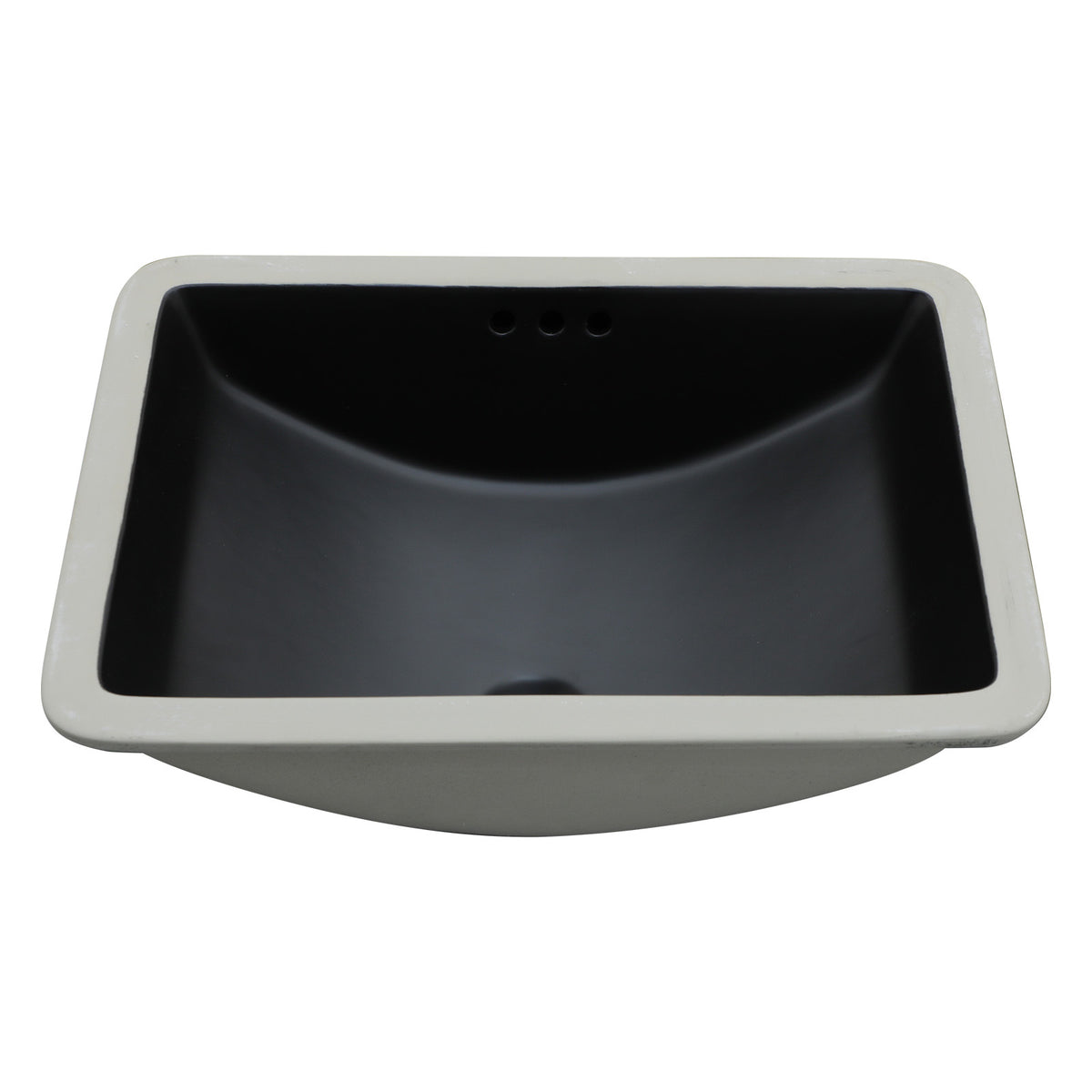 Modern Black Ceramic Undermount Bathroom Sink with Overflow, 21' x 14.75', High-