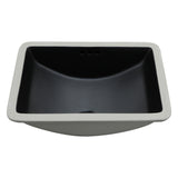 Modern Black Ceramic Undermount Bathroom Sink with Overflow, 21' x 14.75', High-