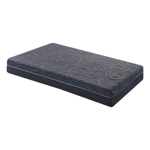 Twin Size Gel-Infused Memory Foam Hybrid Mattress, Firm, Dark Gray