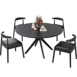 47.2" Round Dining Table Seats 4-6 Solid Wood Pedestal