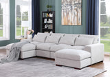 Linen Sofa Light Gray 123"