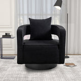 Boucle Accent Chair Swivel Black
