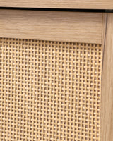 Mid-Century Modern Storage Cabinet with Woven Rattan Doors
