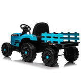 Ride on Tractor with Trailer,24V 400W Powered Electric Tractor Toy w/Remote Cont