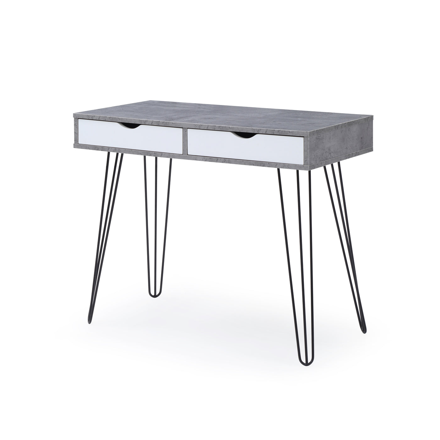 Retro Solid Hardwood Writing Desk with Drawers