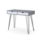 Retro Solid Hardwood Writing Desk with Drawers