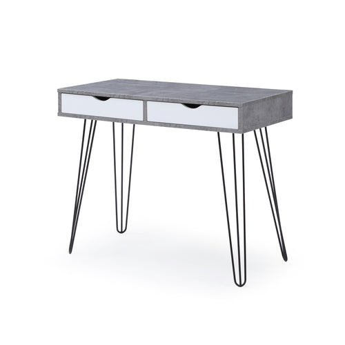 Retro Solid Hardwood Writing Desk with Drawers