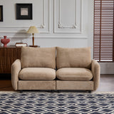 Sectional Sofa Modular Velvet Camel 2 Seat 69 In Eucalyptus Frame