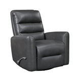 Gray Faux Leather Glider Reclining Swivel Chair