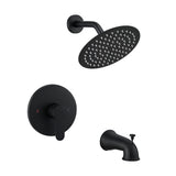 Matte Black Shower Faucet Trim Kit with Round Head