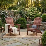 Outdoor Patio Furniture Set of 2 Solid Wood Natural/Light Brown