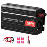 1000W Power Inverter, 12V DC to 120V AC Modified Sine Wave Inverter