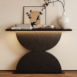 Engineered Wood Console Table Walnut/Black