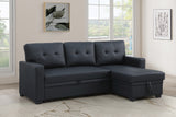 Convertible Upholstered Sectional Sofa with Pull-out Chaise