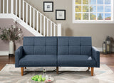 Navy Transitional Convertible Sofa Bed Tufted Polyfiber