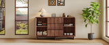 59.1" Buffet Sideboard with 2 Doors and 3 Drawers, Walnut Finish