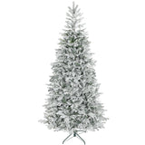 HOMCOM 9 ft Artificial Frosted Christmas Tree with Realistic Branches, Wide Full
