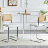 Set of 2 Faux Leather Bar Stool White