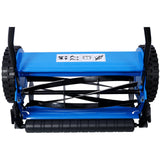 16-Inch 5-Blade Push Reel Lawn Mower with Grass Catcher, BLUE COLOR