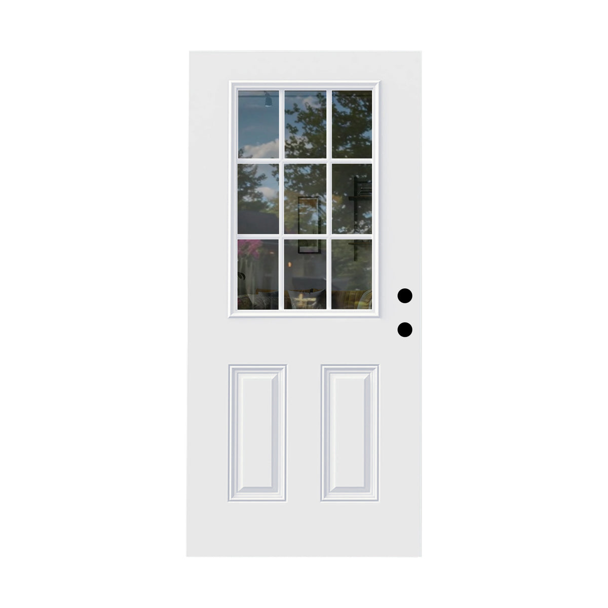 32 x 80 inches Fiberglass Entry Door Slab, 9 Lite Low-E Glass