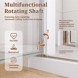24" W x 72" H Semi-Frameless Circular Pivot Shower Door in Chrome With 1/4"