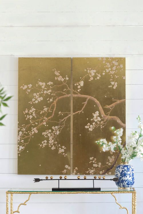 Cherry Blossom Wall Art Panels Set of 2, 21.5" x 47