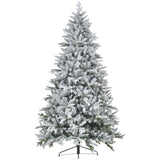 HOMCOM 8ft Snow Flocked Artificial Christmas Tree with 2003 Tips, Foldable Metal