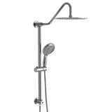 Chrome Round Dual Shower Heads Set with 10inch Overhead and Hand Shower, Metal &