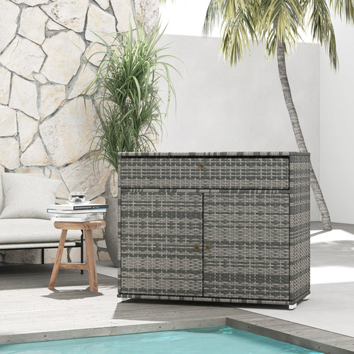 Outdoor Towel Rack and Pool Toy Cabinet, Hot Tub Accessory Storage, Freestanding
