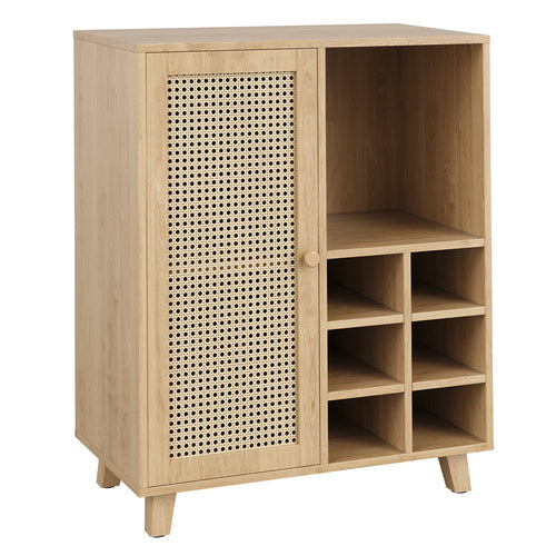 34 Inch Wine Bar Sideboard Cabinet with Storage Racks