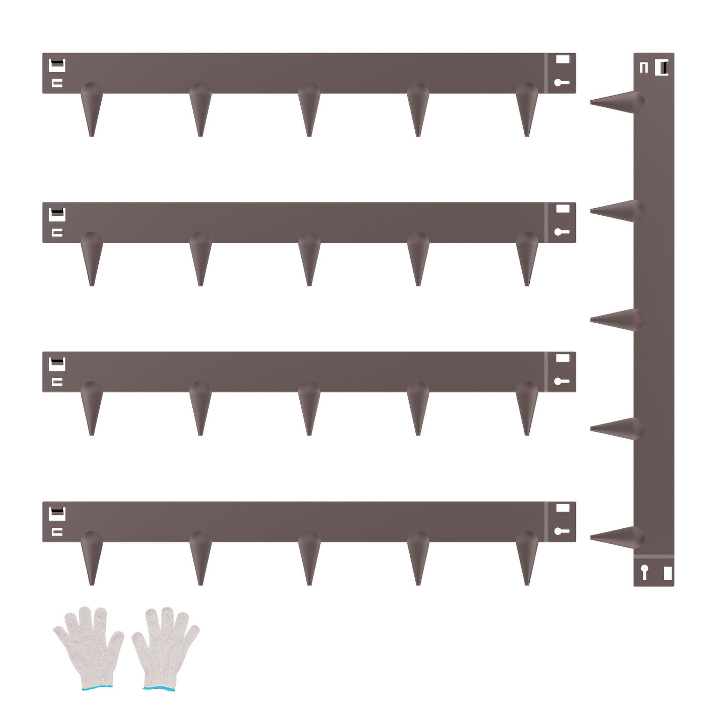 Steel Garden Edging Border 5 Pack 39x3in Rust-Resistant Brown