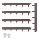 Steel Garden Edging Border 5 Pack 39x3in Rust-Resistant Brown
