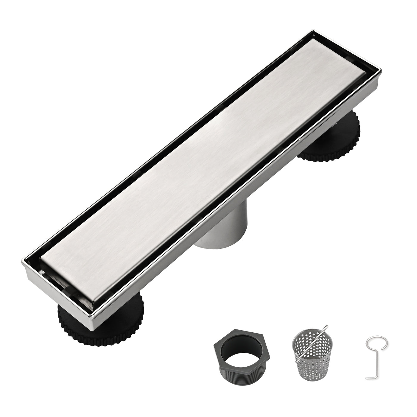 12" Stainless Steel Linear Shower Drain with Hair Strainer