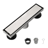 12" Stainless Steel Linear Shower Drain with Hair Strainer