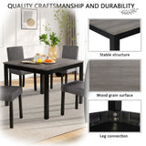 Fabric Dining Set Black/Light Gray