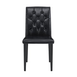 Set of 4 Metal Dining Chair Black