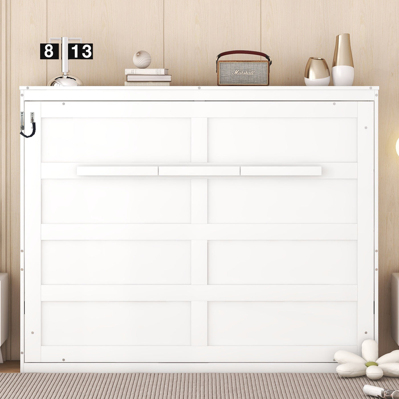 Full Size Murphy Bed Wall Bed,White