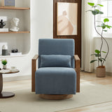 Linen Accent Chair Swivel Blue