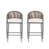Counter Height Metal Frame Stools Set of 2 26" Outdoor