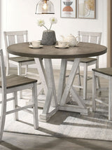 Antique White Rustic Counter Height Two-Tone Dining Table