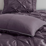 7-Piece Comforter Set - Pleated Tufted Polyester - Queen