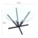 Glass Dining Table Black 48"