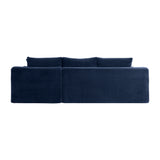 L-Shape Modular Corduroy Sectional Sofa with Chaise Blue 94"