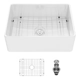28 Inch White Ceramic Farmhouse Single Bowl Kitchen Sink