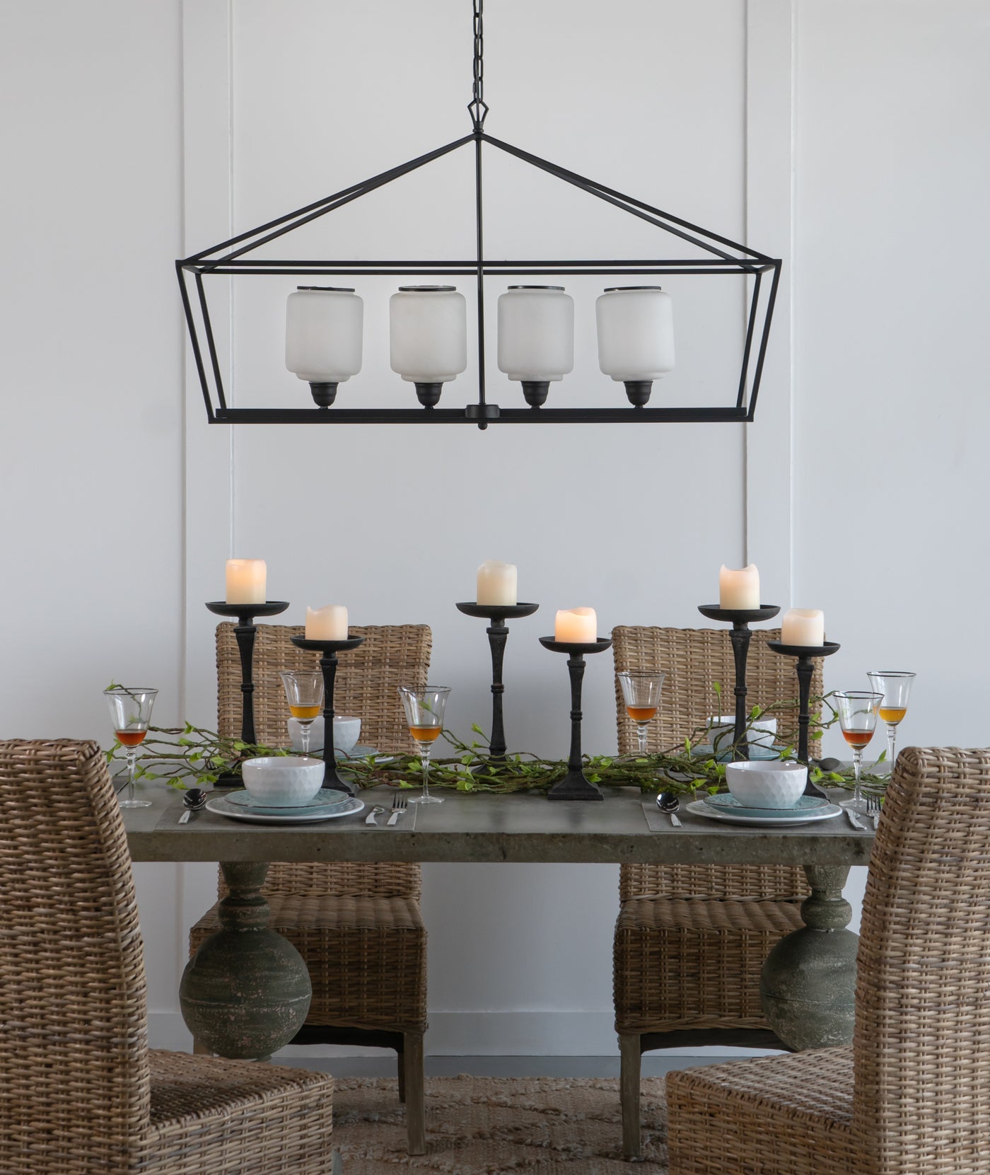 Industrial Iron Chandelier Hanging Light Fixture Kitchen Dining