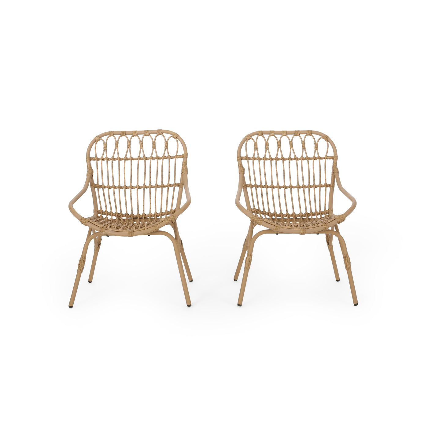 Monsoon Outdoor Accent Chair with Open Weave Design, Light Brown