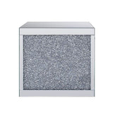 End Table - Mirrored With Faux Diamond Inlay - Storage Drawer