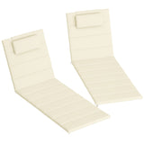 Foldable Lounge Chair Cushion Set 2-Piece 80" x 26" Cream